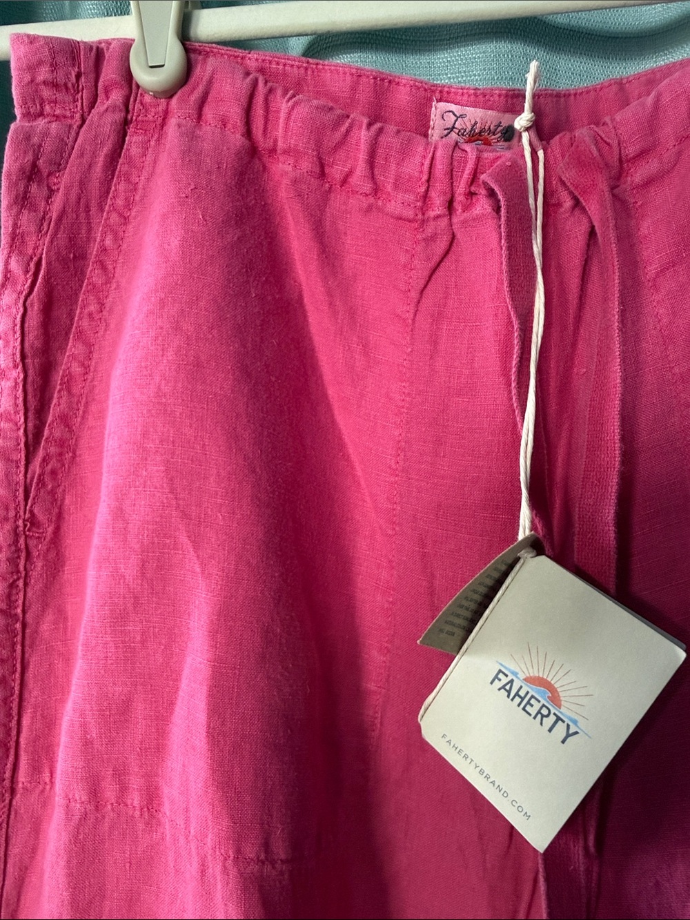 Faherty Pink Linen Blend Pants
